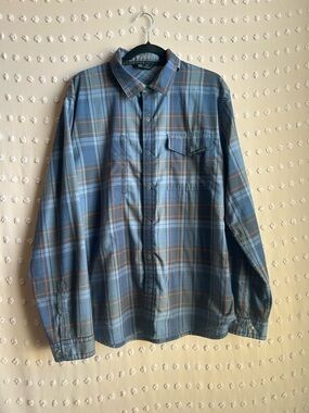 Vortex Men's Trail Call Tech Flannel Long Sleeve Button Down Shirt Sz XL